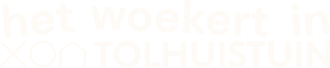 Logo van de Tolhuistuin. In witte letters staat geschreven: het woekert in de tolhuistuin